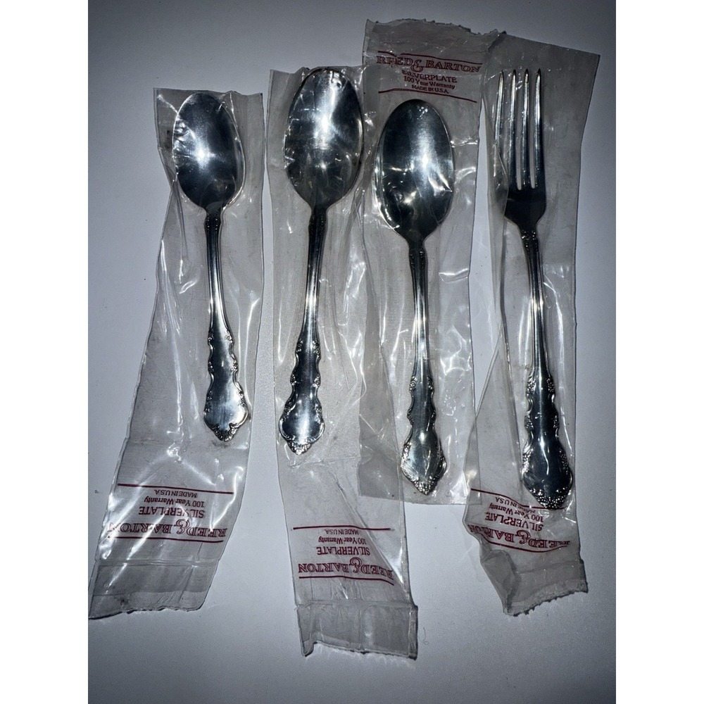 4‎ Reed & Barton DRESDEN ROSE Silverplate 1953 Silverware Solid Serving Utensils